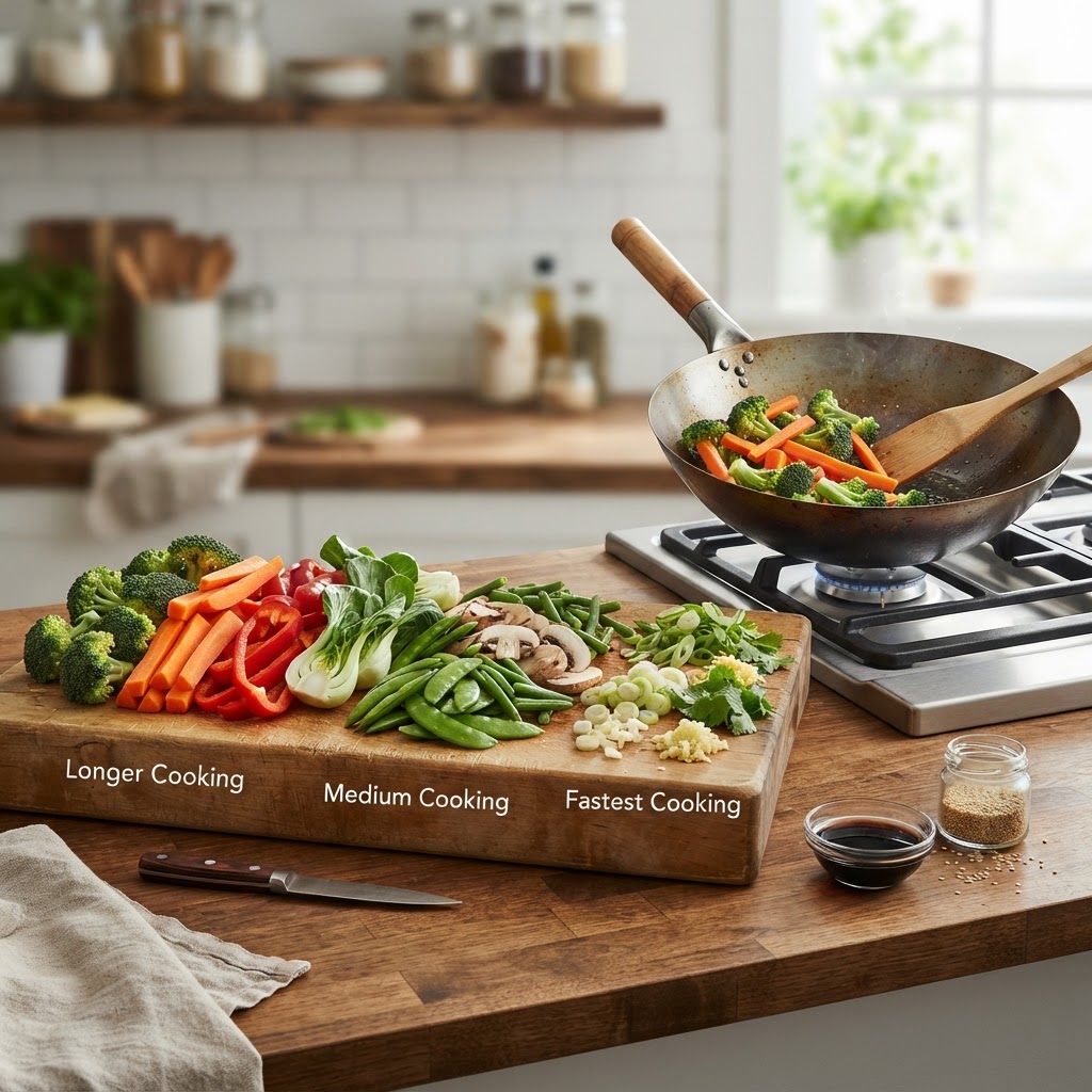 How to Prep Vegetables for Stir-Fry So They Cook at the Same Time