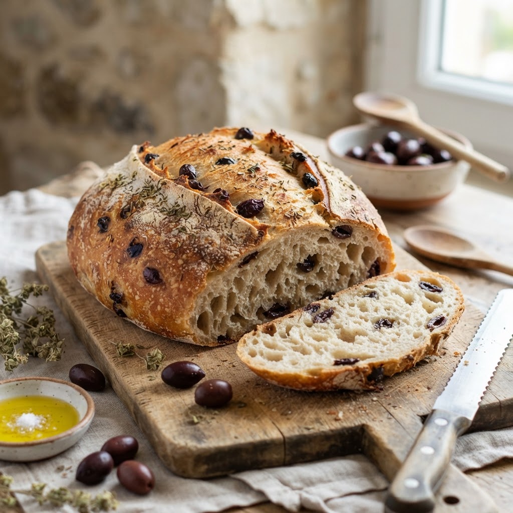 Greek Olive Bread with Oregano