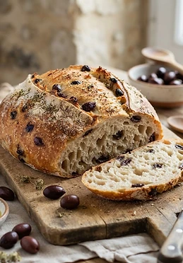 Greek Olive Bread with Oregano