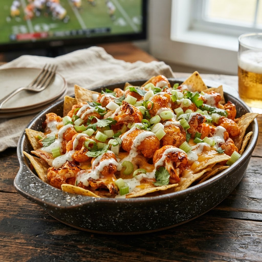 Buffalo Cauliflower Nachos