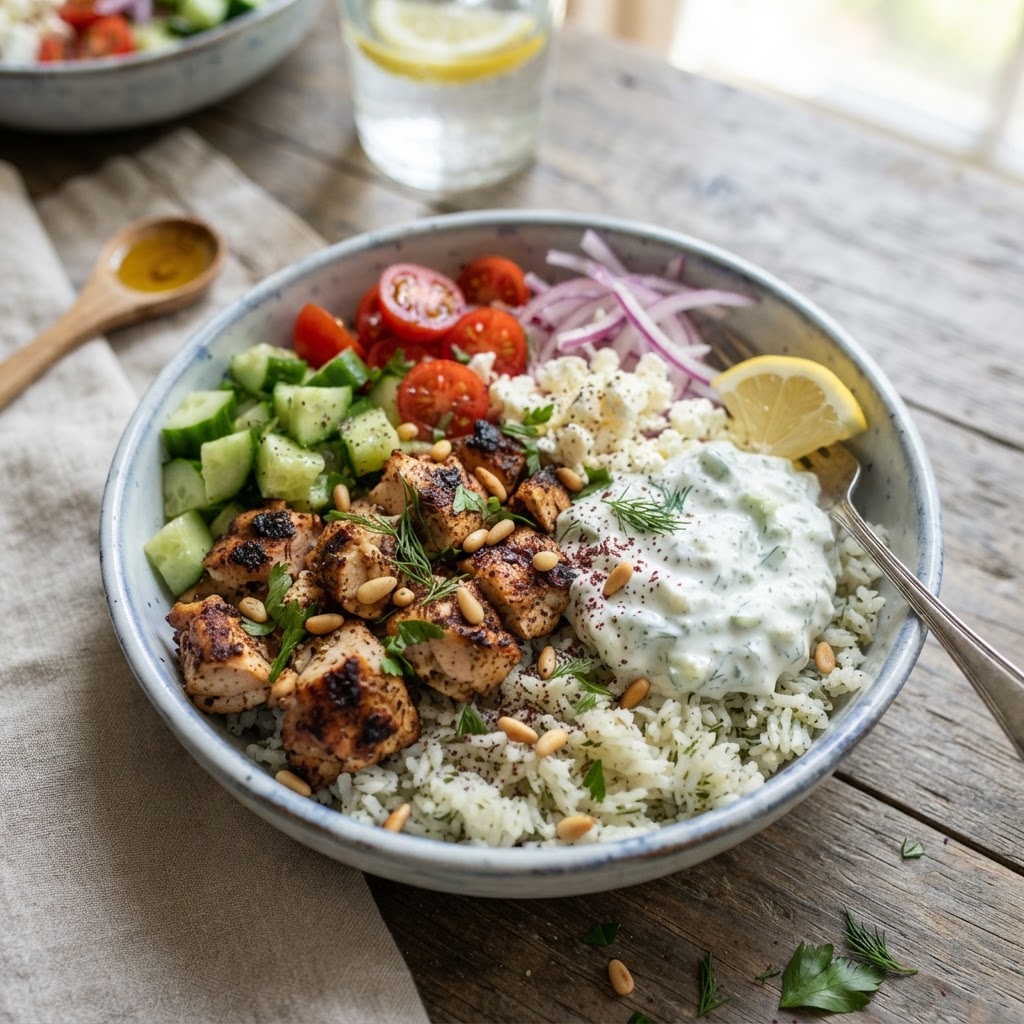 Tzatziki Chicken Rice Bowls