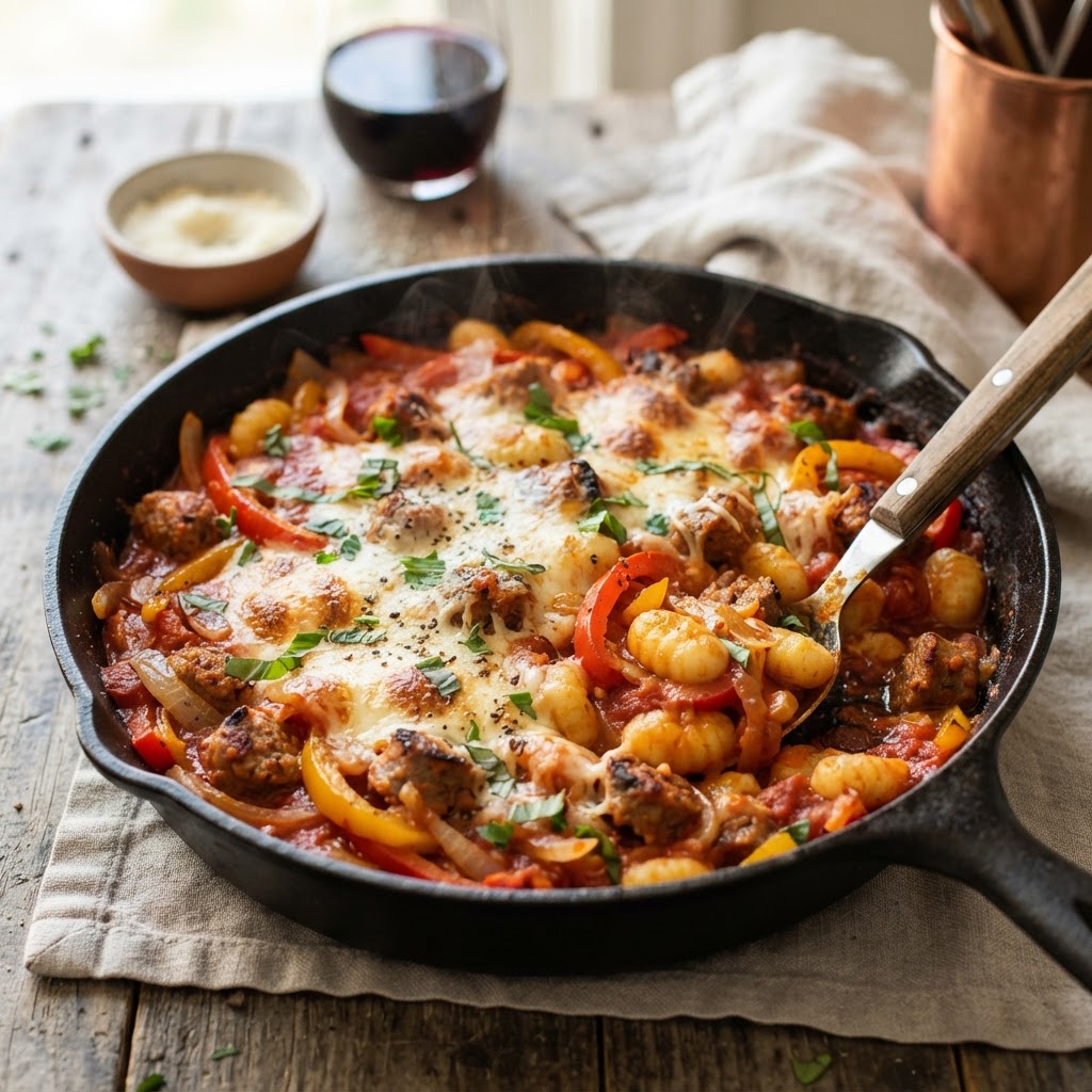 One-Pan Sausage Pepper Gnocchi