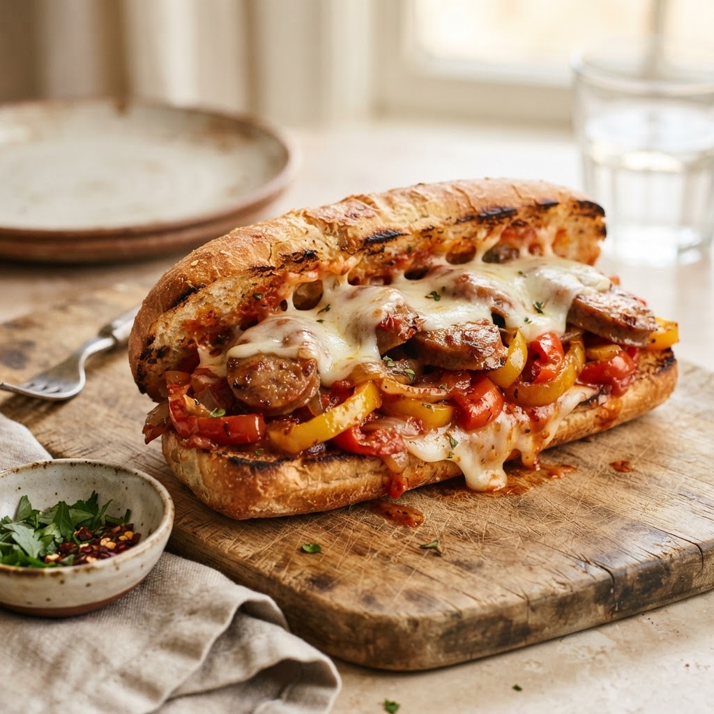 Sausage and Peppers Hoagies
