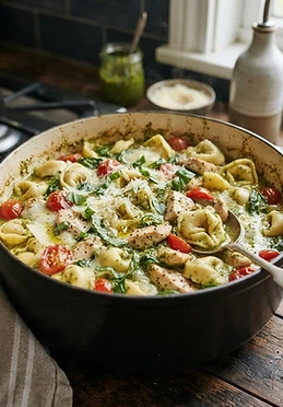 One-Pot Pesto Chicken Tortellini