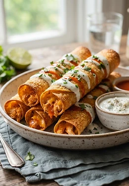 Air Fryer Buffalo Chicken Taquitos