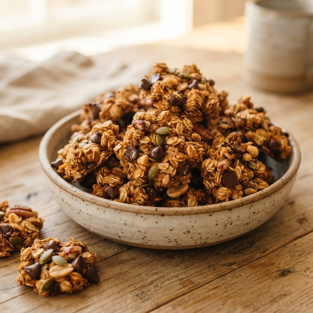 Pumpkin Peanut Butter Oat Clusters
