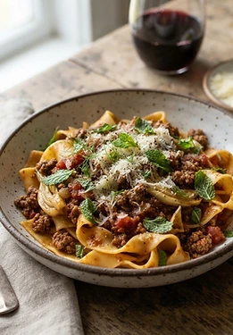 Lamb Bolognese with Fennel and Mint
