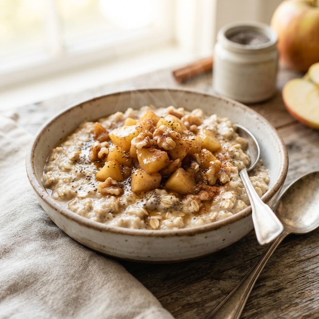 High Fiber Apple Chia Oatmeal