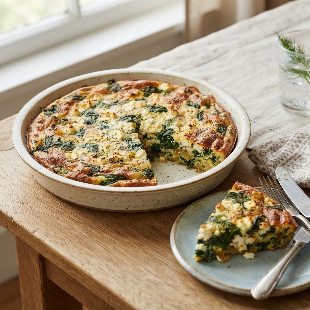 Crustless Spinach and Feta Quiche