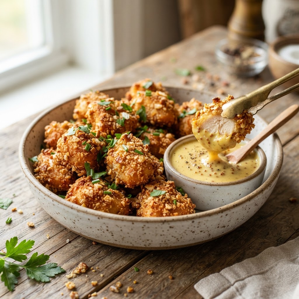 Honey Mustard Pretzel Chicken Bites