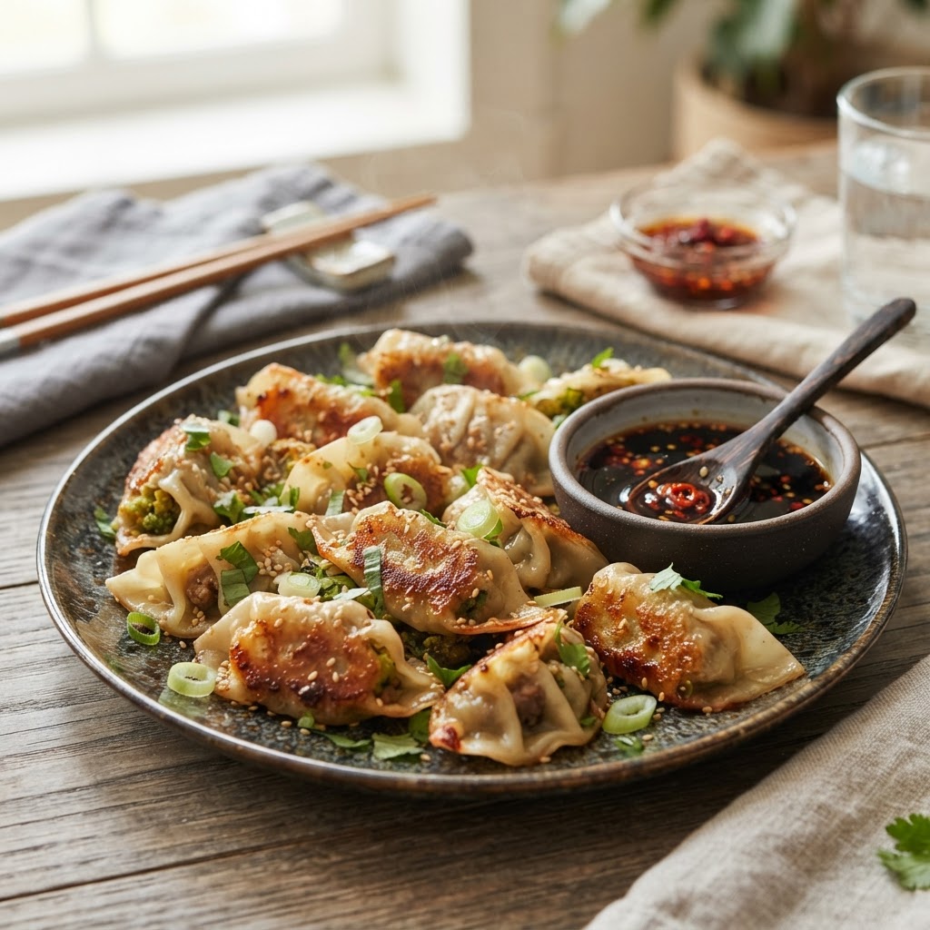 Ginger Beef and Broccoli Dumplings