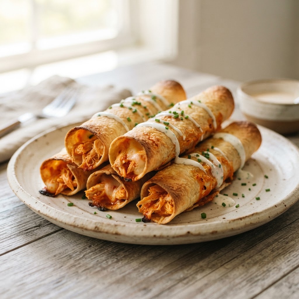 Crispy Buffalo Chicken Flautas