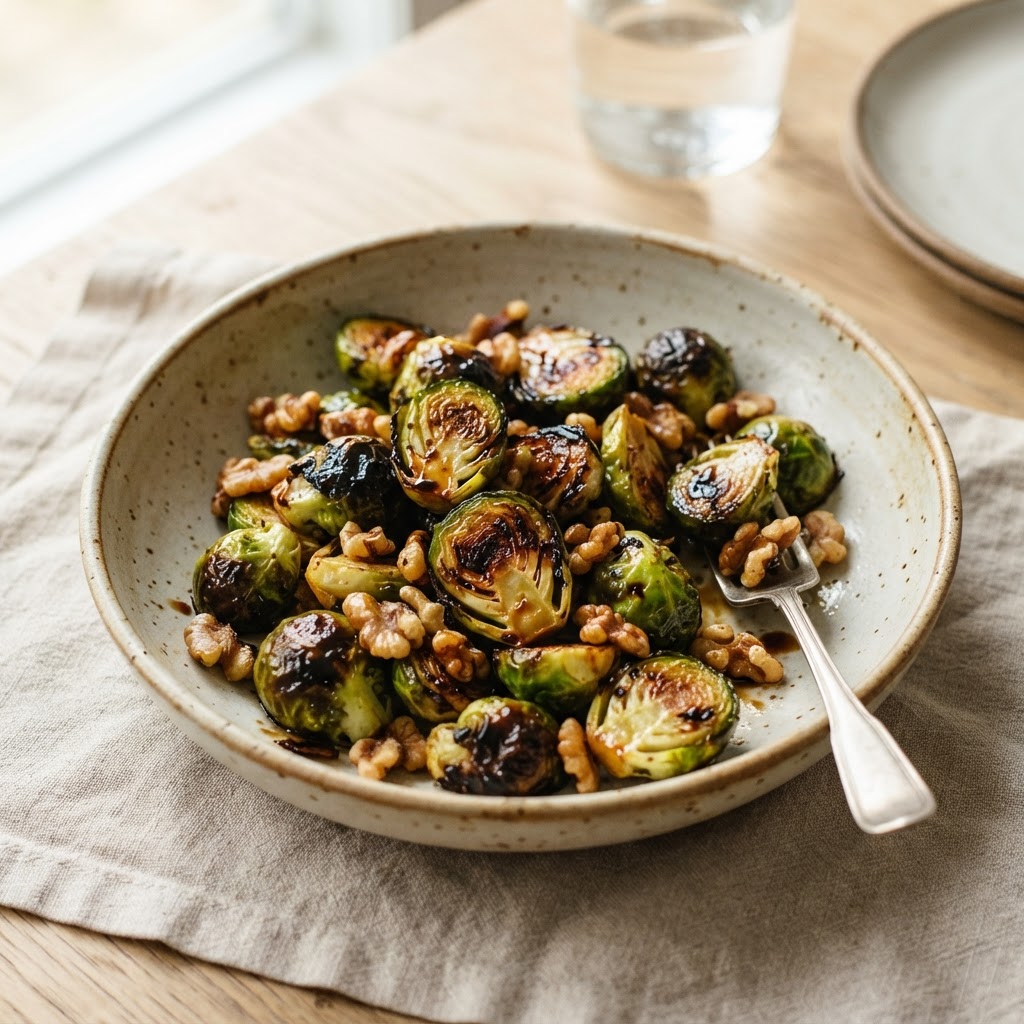 Balsamic Brussels Sprouts with Toasted Walnuts