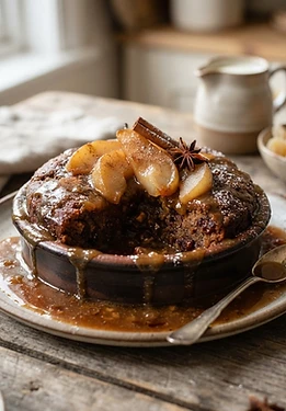 Pear Ginger Sticky Toffee Cake