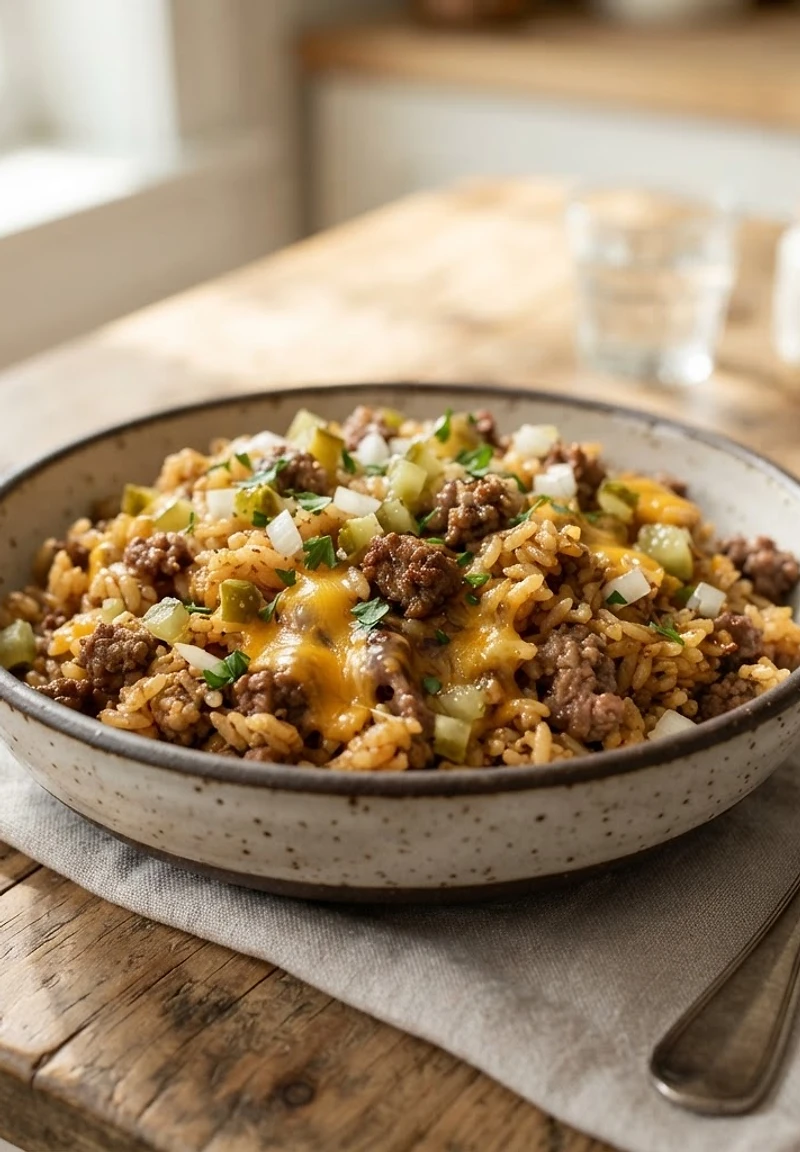 American Cheeseburger Fried Rice