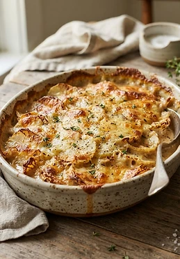 Celery Root Potato Gratin with Gruyere