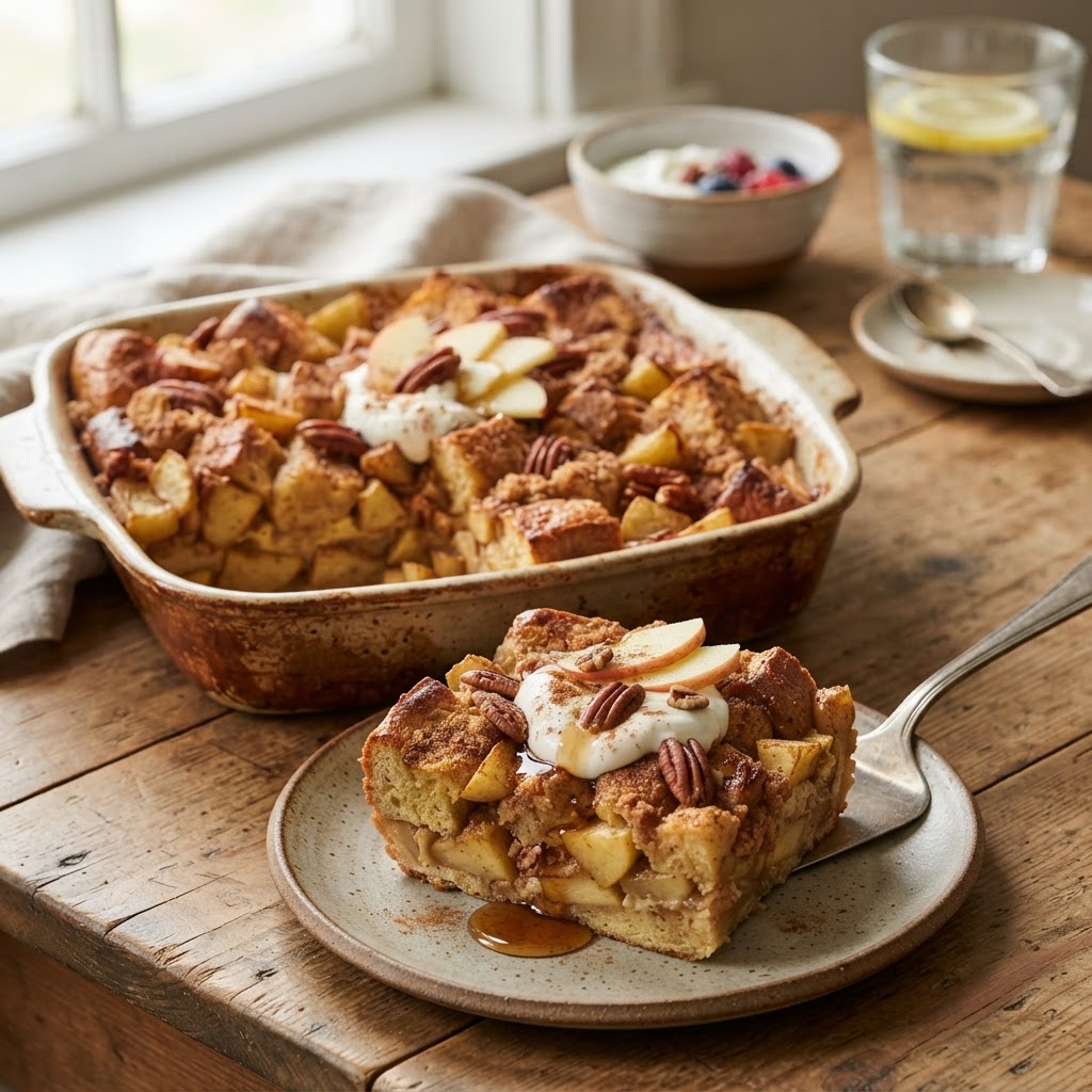 Apple Cinnamon Protein French Toast Bake