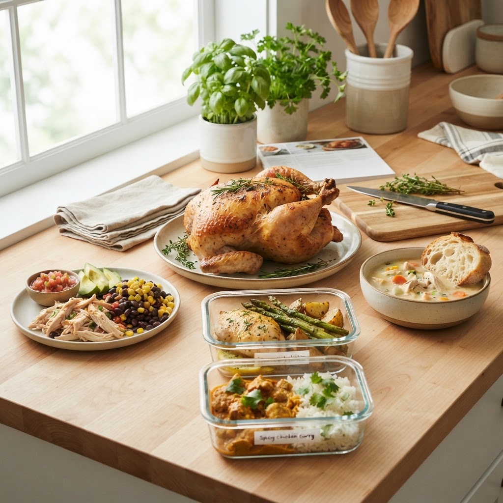 A 5-Day Dinner Plan Using One Rotisserie Chicken