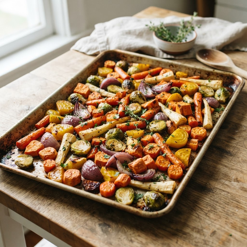 Mixed Root Vegetables on One Sheet Pan: How to Time Them So Everything Browns