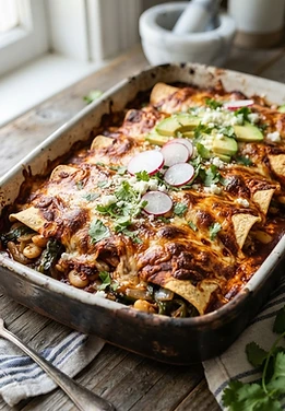 Butter Bean Enchiladas with Roasted Poblano