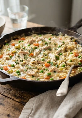 One-Pot Chicken Pot Pie Orzo