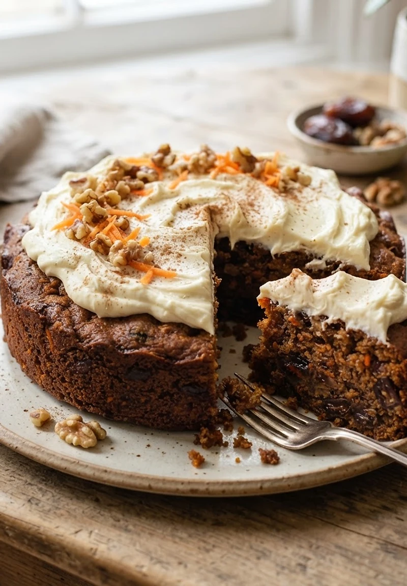 Olive Oil Carrot Cake with Dates