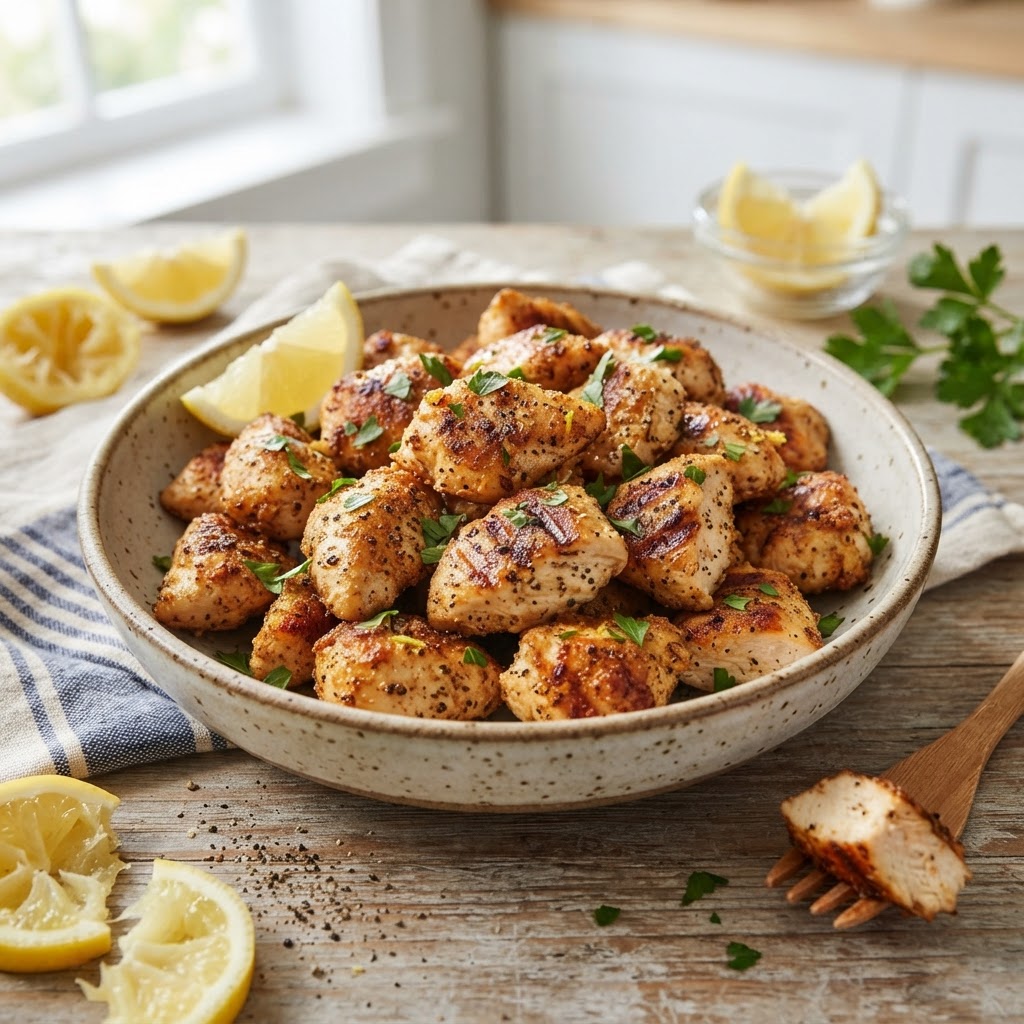 Air Fryer Lemon Pepper Chicken Bites