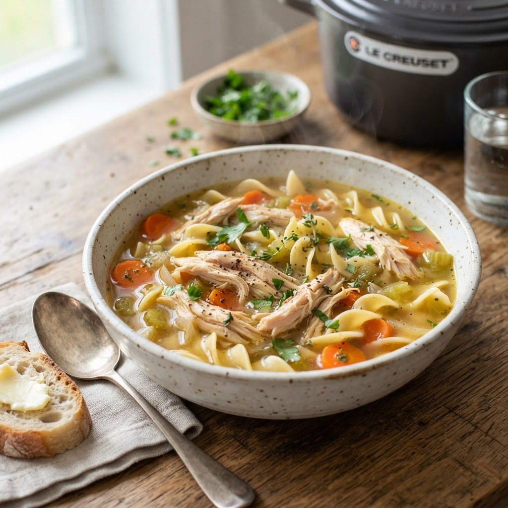 30-Minute Rotisserie Chicken Noodle Soup