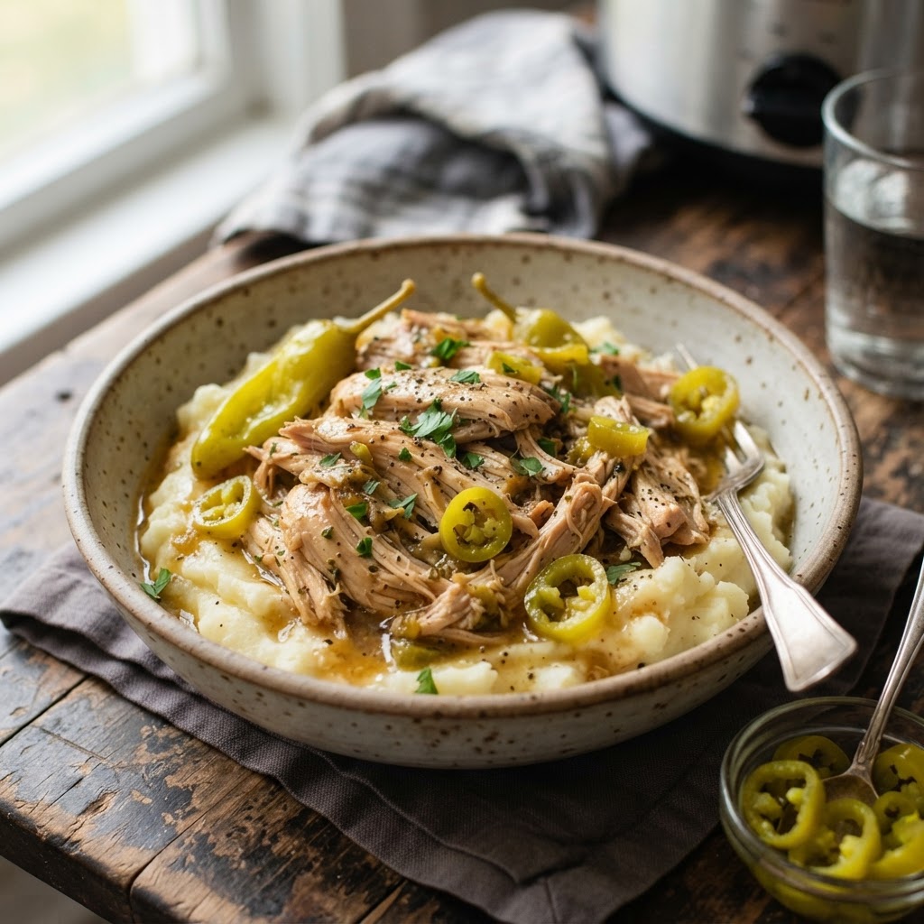 Slow Cooker Mississippi Chicken