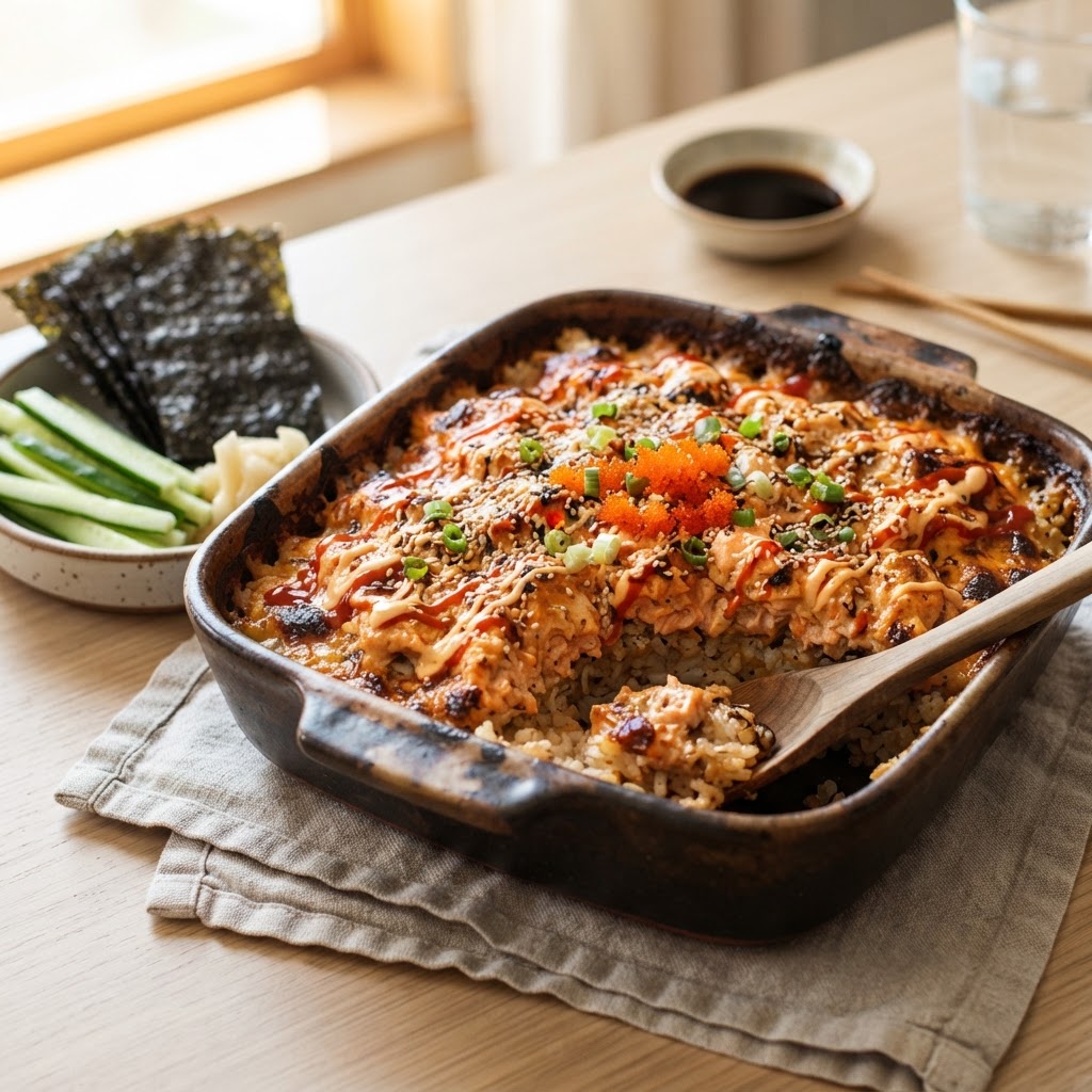 Salmon Sushi Bake