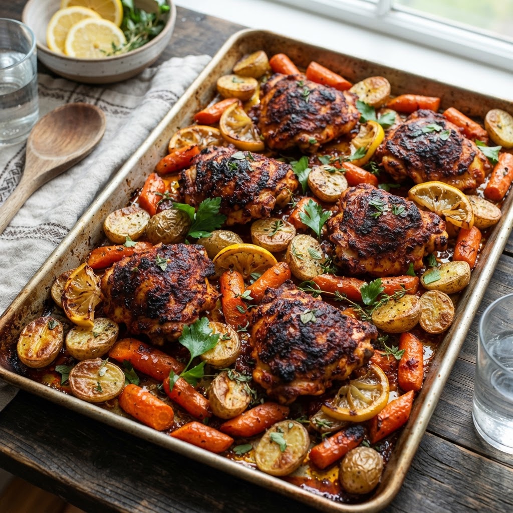 Harissa Chicken Sheet Pan Dinner