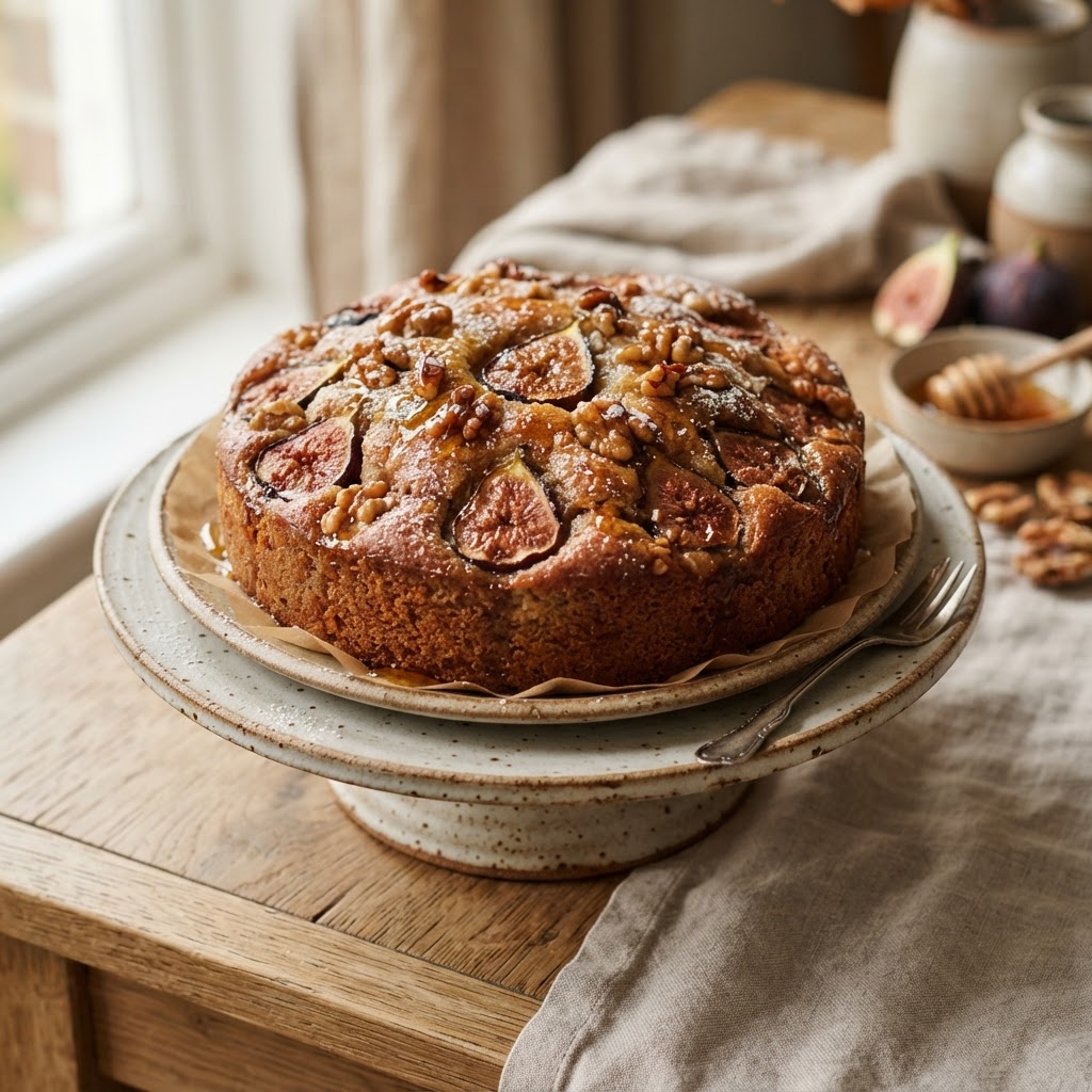 Fig Walnut Honey Cake