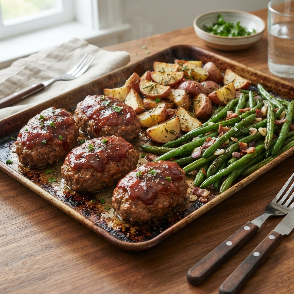 Sheet Pan Cowboy Meatloaf