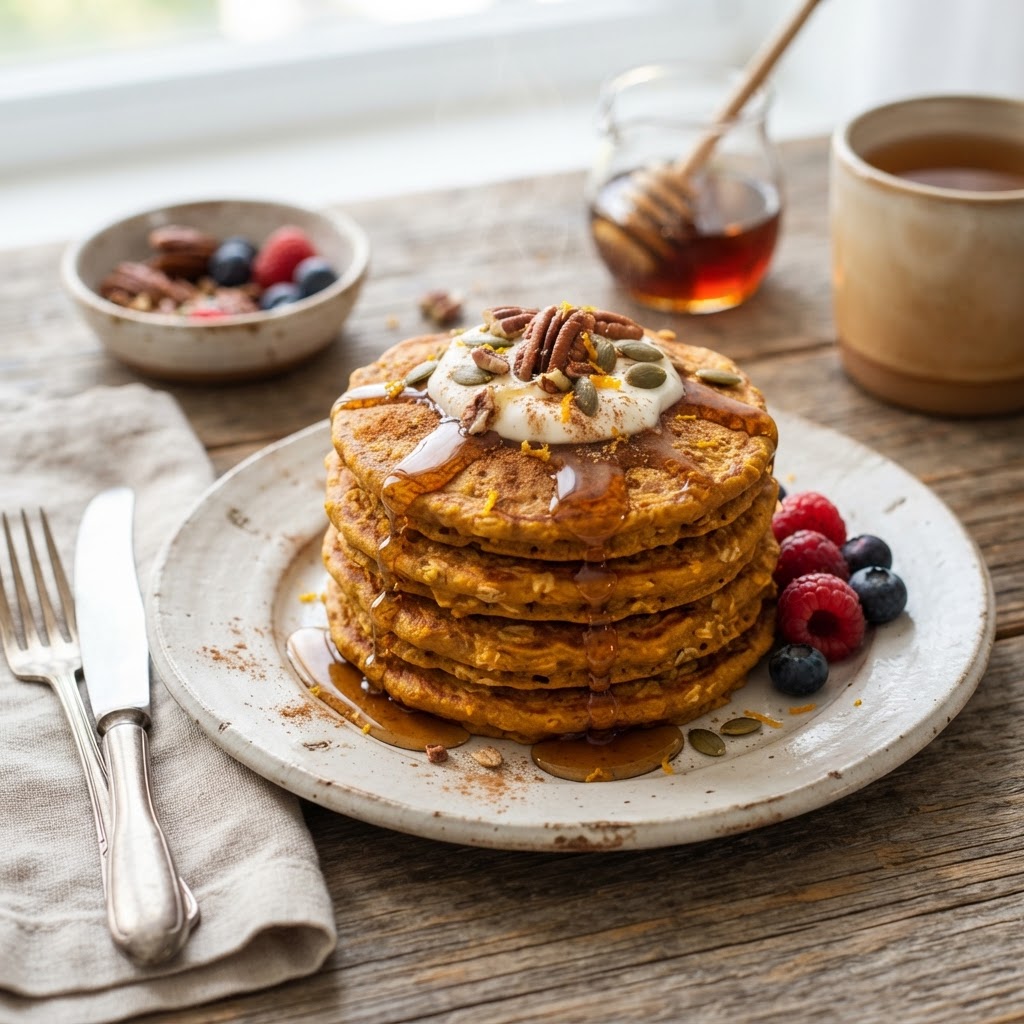 High-Protein Pumpkin Pancakes