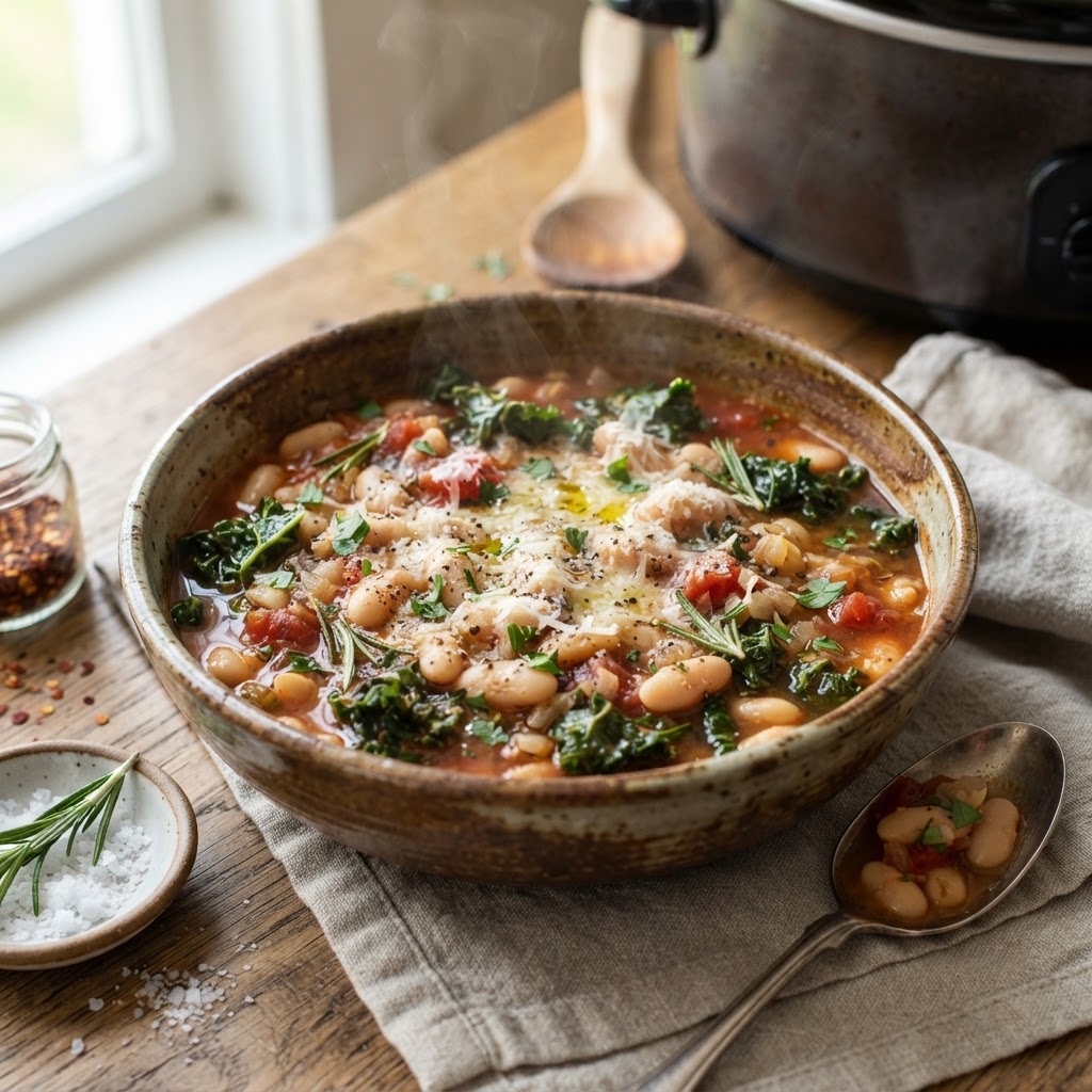 Slow Cooker Tuscan White Beans