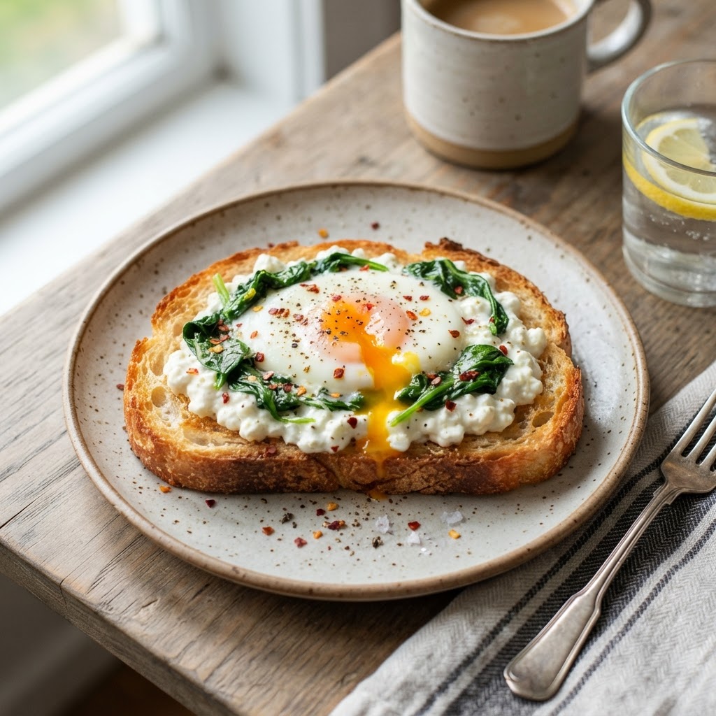 Air Fryer Cottage Cheese Egg Toast