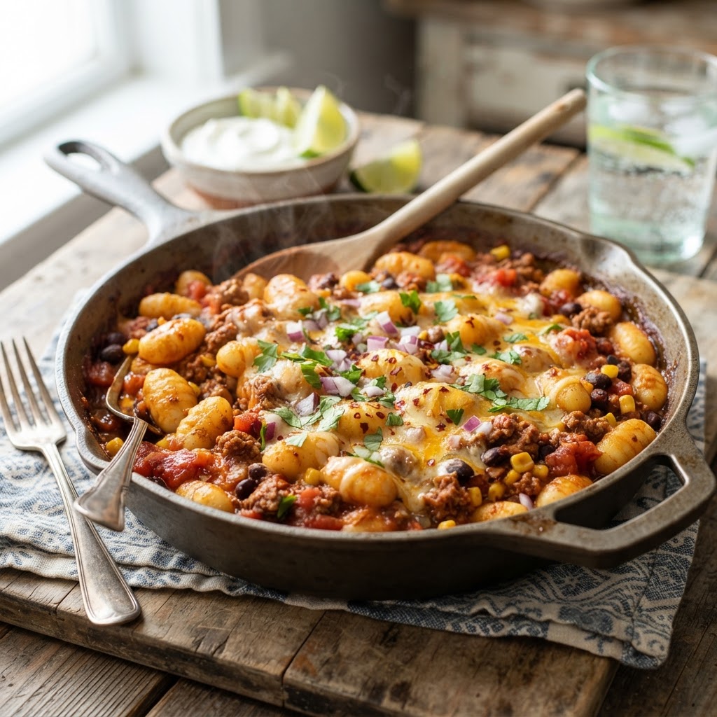 One-Pot Taco Gnocchi
