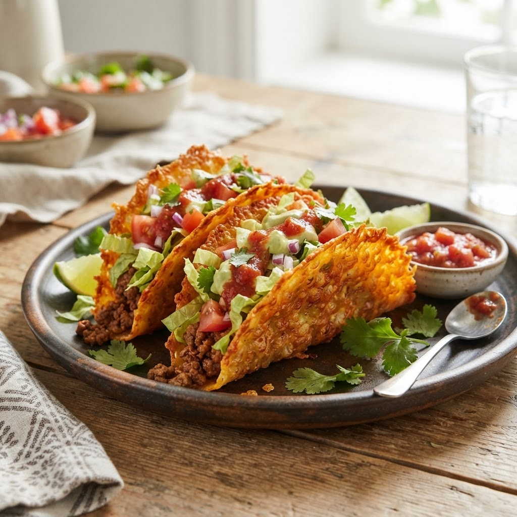 Crispy Cottage Cheese Taco Shells