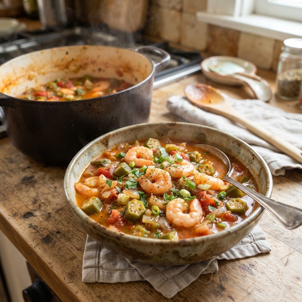 Shrimp and Okra Tomato Stew
