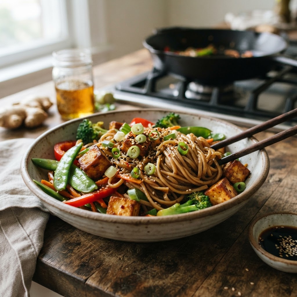 Sesame Ginger Tofu Noodles