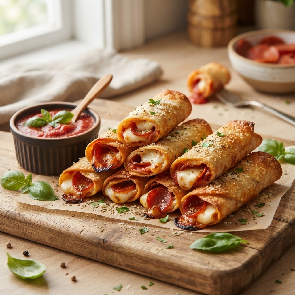 Air Fryer Pepperoni Pizza Roll-Ups