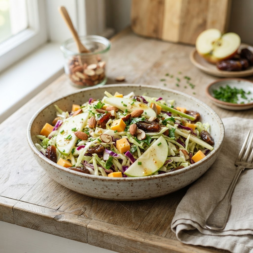 Crunchy Cabbage Date Cheddar Salad