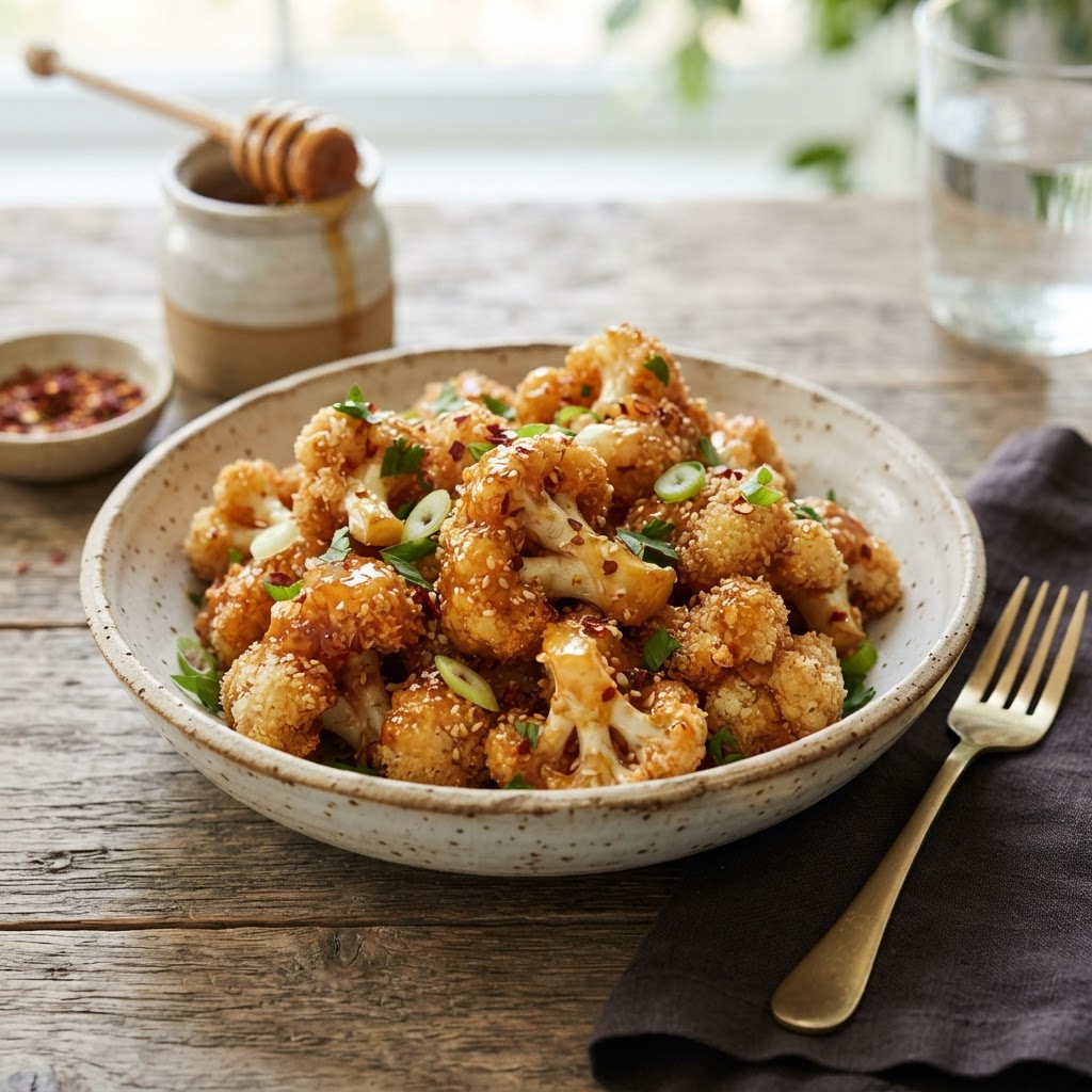Air Fryer Hot Honey Cauliflower