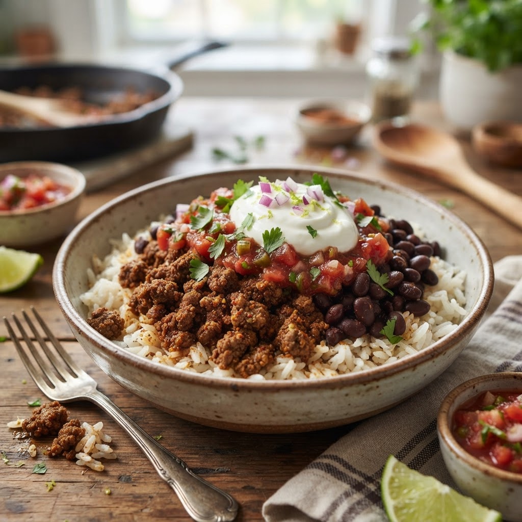 High-Protein Beef Taco Bowl