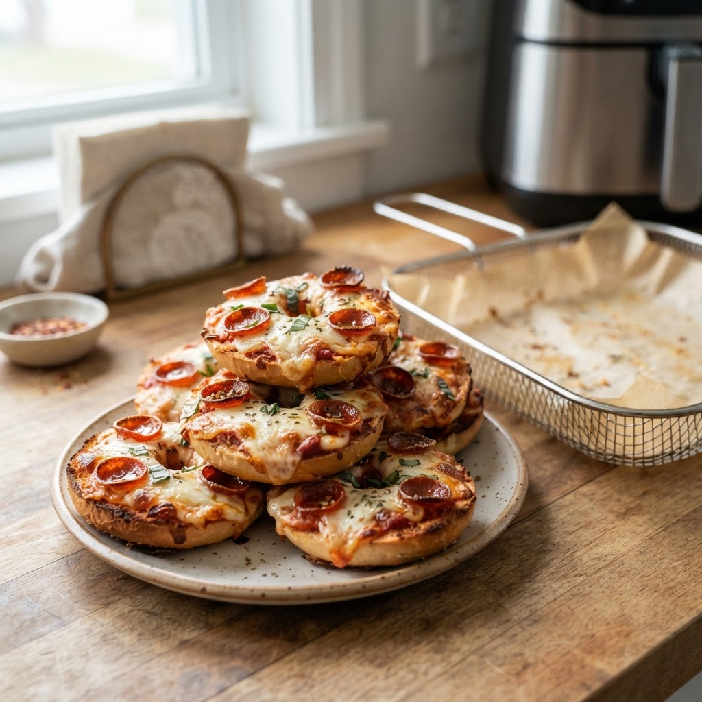 Air Fryer Pizza Bagel Bites