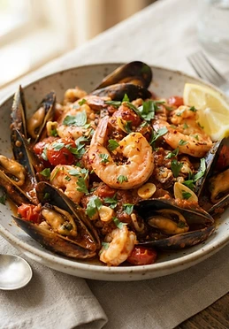 Smoky Spicy Mediterranean Seafood Medley