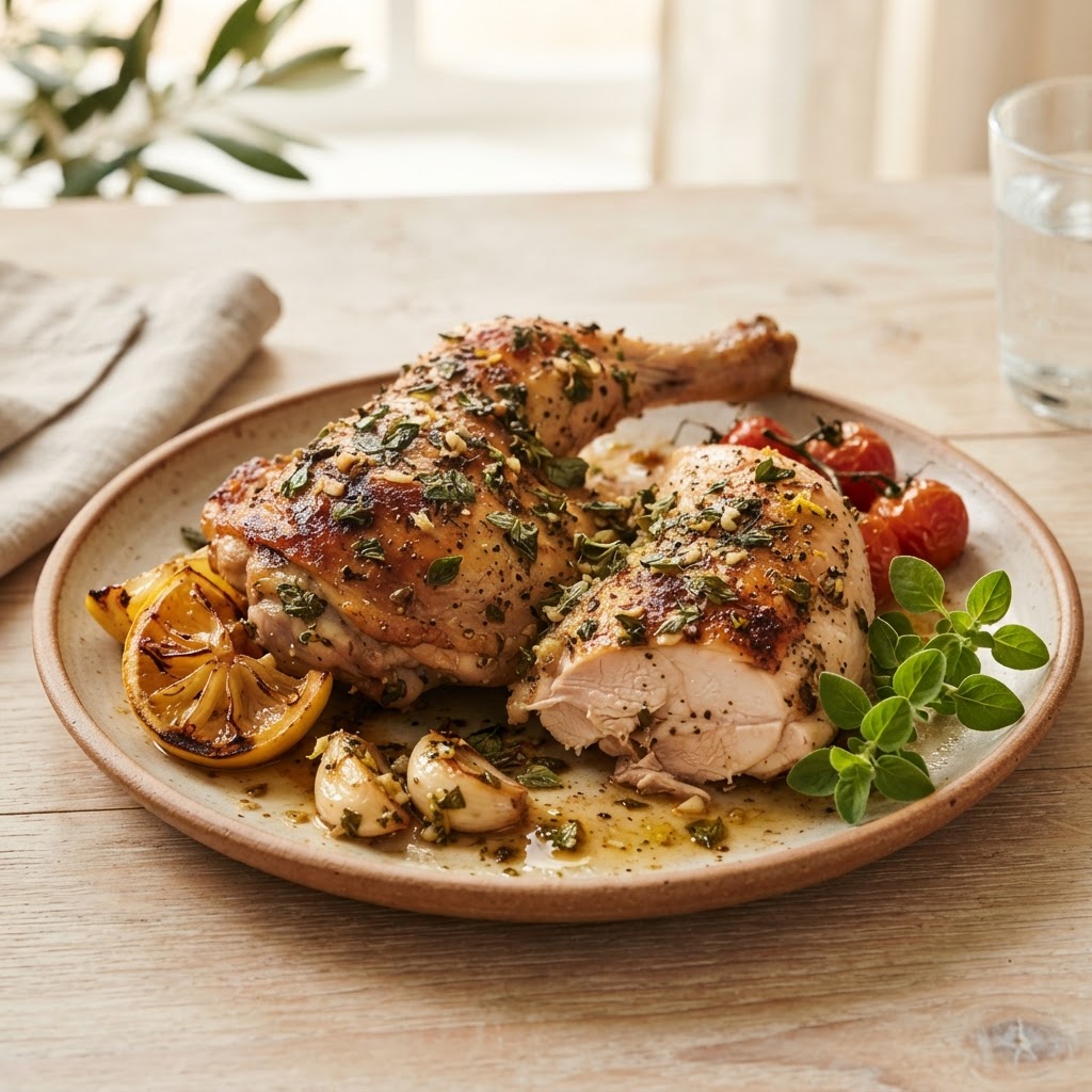Mediterranean Oregano-Crusted Roasted Chicken