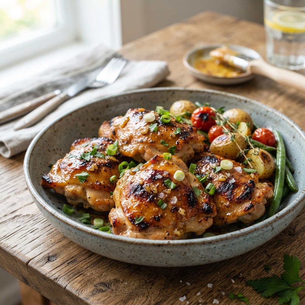 Air Fryer Honey Mustard Chicken Thighs