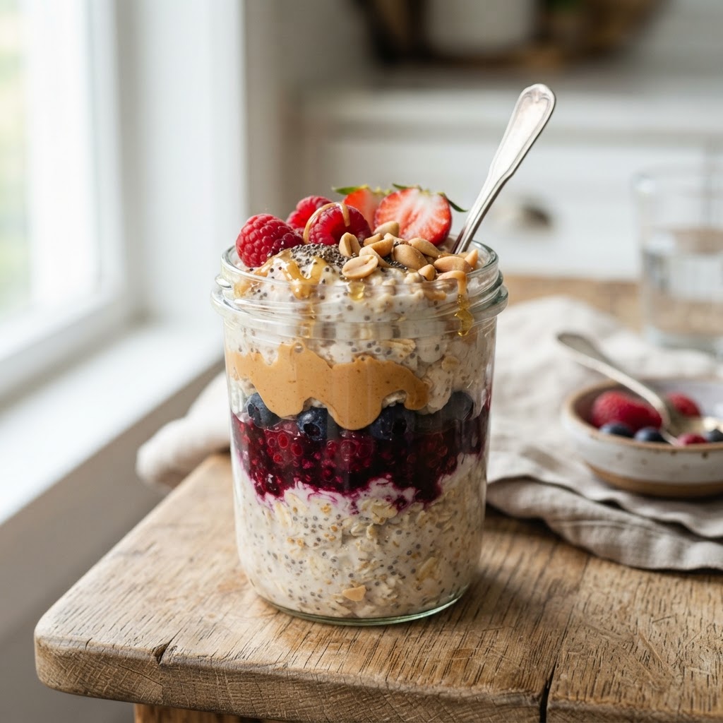 PB&J Overnight Oats
