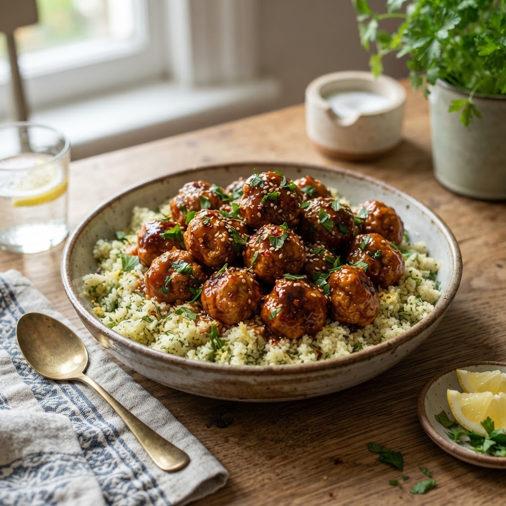 Harissa-Honey Chicken Meatballs